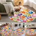 thumbnail image 5 of Round Rug 5Ft Washable Non-Slip, Easter Colorful Eggs Circle Area Rugs for Living Room Bedroom, Farmhouse Floral Polka Dot Indoor Floor Mats Carpet Runner for Home Decor Aesthetic, 5 of 8
