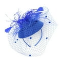 thumbnail image 2 of Clearance! Baberdicy Women's Feather Fascinators Hat - Hair Pin Cocktail Headwear Pillbox Hat Blue, 2 of 4