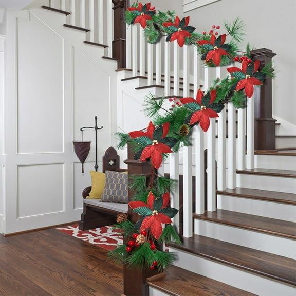 TanSiDing 10pcs Glitter Mesh Poinsettia Flowers for Christmas Decor - Realistic Glittered Artificial Blooms, Durable Plastic Holiday Arrangements for Home, Party & Festive Displays A