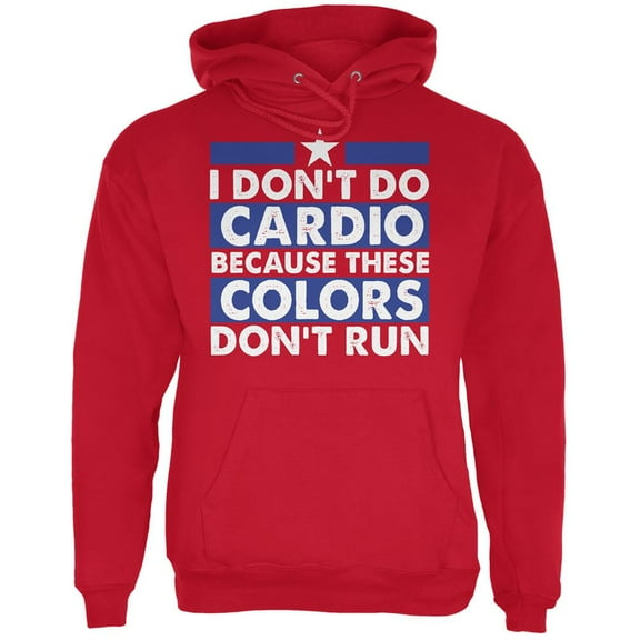 4th of July I Don't Do Cardio Red Adult Hoodie - Medium