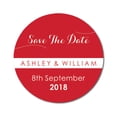 thumbnail image 1 of Darling Souvenir Round 45 Pcs Custom Save The Date Stickers Personalized Wedding Bride Groom Names And Date Envelope Seals - Red, 1 of 4