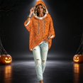 thumbnail image 2 of FGVCTG Halloween Sweatshirts for Women Drawstring 3/4 Sleeve Halloween Hoodie Ghost Graphic Spooky Oversized Pullover Hoodies Ginger L, 2 of 5