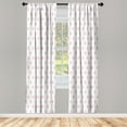 thumbnail image 2 of Ambesonne Vintage Curtains, Monochrome Feathers Plot, Pair of 28"x63", Soft Pink and White, 2 of 4