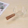 thumbnail image 5 of Glass Milk Pot with Wooden Handle 400Ml Cooking Pot for Salad Noodles Gas Stove Cookware, 5 of 5