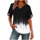 thumbnail image 3 of TaTaai Women's Romantic Ruffle Top Short Sleeve V-Neck Printed Loose Fit Casual Summer Chic Blouse Daily Work Date Party Gift, 3 of 7