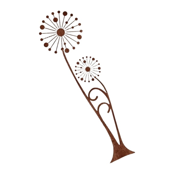 Antique Rusty Dandelions Garden Stake Outdoor Yard Stake Ground Decors Weather Prevent Yard Art Decors For Plant Lovers
