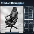 thumbnail image 3 of Gaming Chairs for Adults, Video Gaming Chair with Footrest & Massager, Big and Tall Gaming Chair and Swivel PU Leather Computer Gamer Chair for Gaming Rocker Secret Lab, Grey, 3 of 7