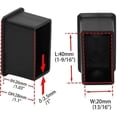 thumbnail image 2 of Pack of 16 Rectangular PVC End Caps - Flexible for Chair/Table Legs 20mm x 40mm (13/16" x 1-9/16") Black, 2 of 4