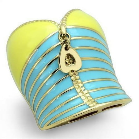 Womens Gold Ring 316L Stainless Steel Anillo Color Oro Para Mujer Ninas Acero Inoxidable with Epoxy in Multi Color Abilene