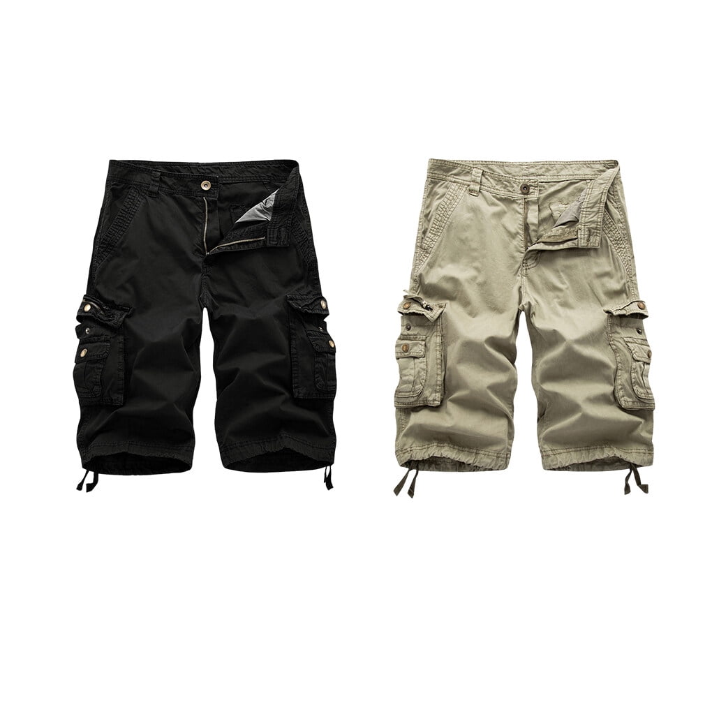 Men Shorts Expandable Waist Multi Pockets Trouser for Skateboard