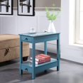thumbnail image 2 of Simple Relax Wood Accent Table with 2 Drawers and a Shelf Teal, 2 of 5