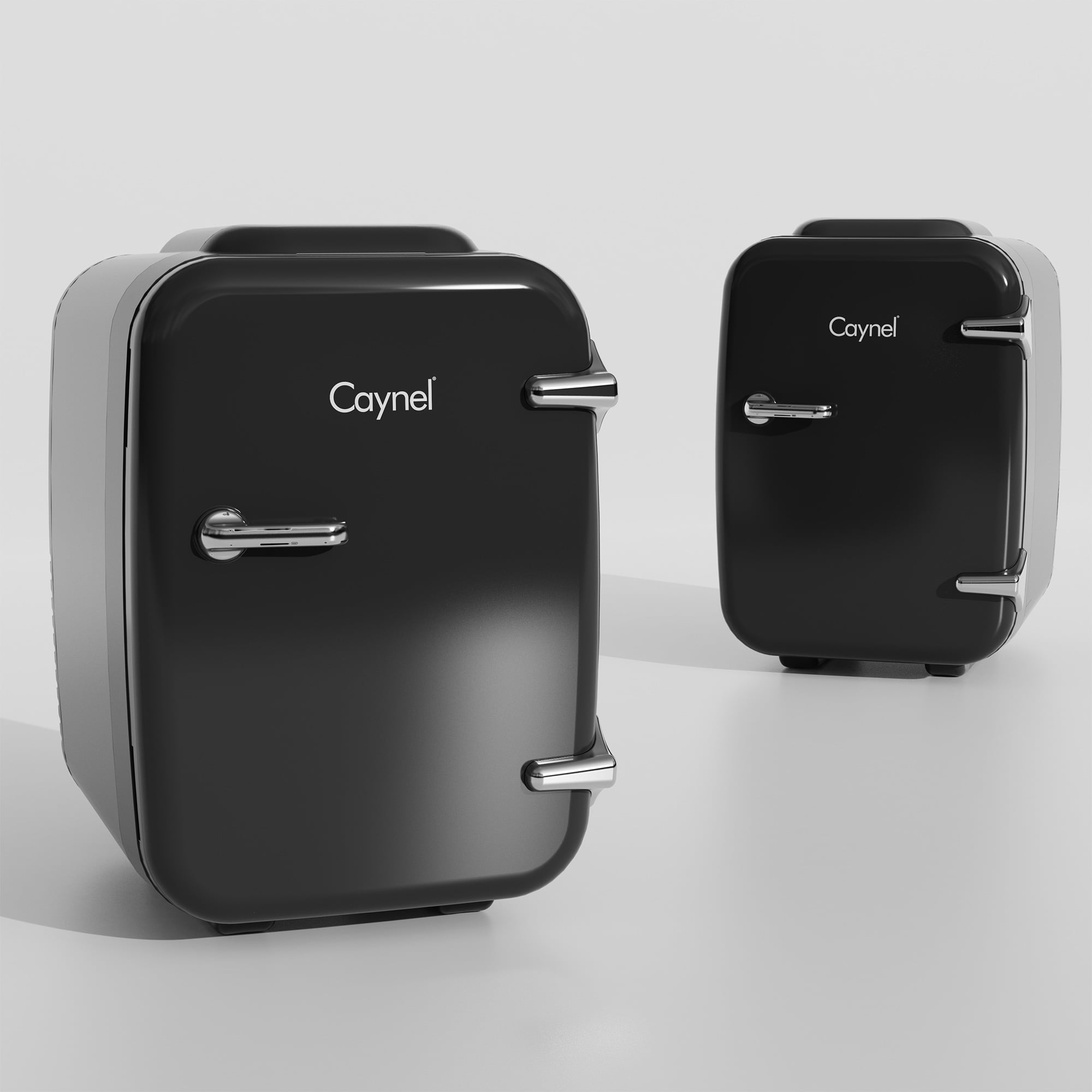 Caynel 4-Liter/6 Can Portable Mini Fridge with Warming Function, Black