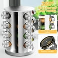 thumbnail image 3 of Stainless Steel Rotating Spice Rack with 16 Seasoning Jars, 3 of 7