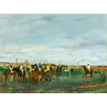 thumbnail image 2 of Degas, Edgar 24x19 Black Ornate Wood Framed with Double Matting Museum Art Print Titled - The Races, 2 of 4