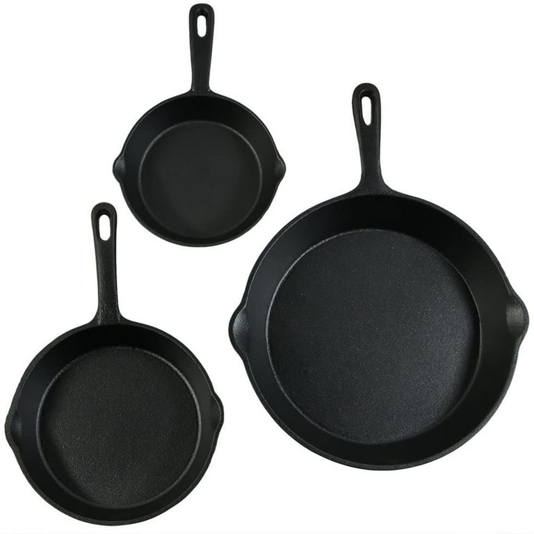 10 Sets Mini Cast Iron Skillets Small Black Cast Iron Skillet Mini Sizzling  Plate Round Cast Iron Skillets Mini Frying Pan Cast Iron Set with Oil Brush  for Indoor and Outdoor Restaurant