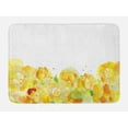 thumbnail image 1 of Floral Yellow Bath Mat, Watercolor Grunge Splash Hand Drawn Sunflowers, Plush Bathroom Decor Mat with Non Slip Backing, 29.5" X 17.5", Yellow Apricot, by Ambesonne, 1 of 2