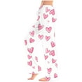 thumbnail image 5 of Qulqfy Women's Hearts Sweatpants High Waist Wide Leg White Valentines Sweatpants Casual Women Drawstring Pants XL, 5 of 6