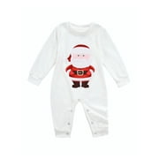 Multitrust Christmas Family Matching Pajamas Cartoon Santa Tops with Plaid Pants