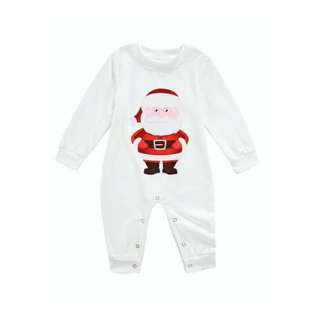 Multitrust Christmas Family Matching Pajamas Cartoon Santa Tops with Plaid Pants