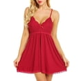 thumbnail image 3 of Enwejyy Women's Plus Lingerie Sleepwear Lace Sleeveless V-Neck Sexy Negligee Nightdress with Thong, 3 of 4