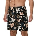 thumbnail image 2 of Haiem Lilies Flowers Mens Swim Trunks with Compression Liner 2 in 1 Swimming Shorts Stretch Swimwear Quick Dry,Board Shorts-Small, 2 of 9