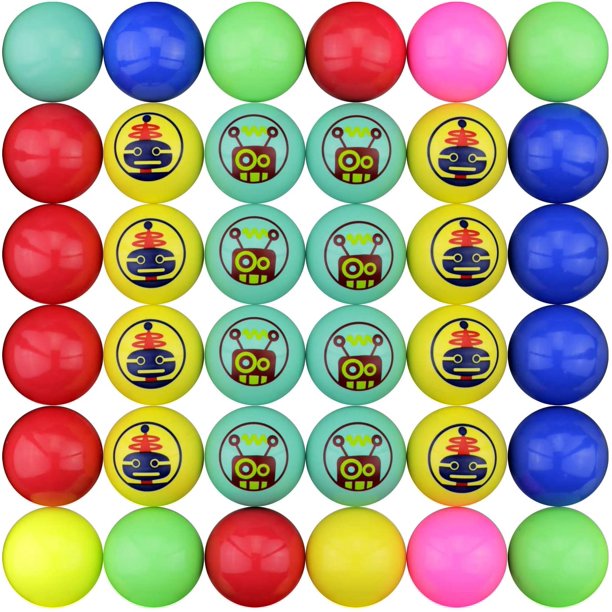 Robots Bouncy Balls for Kids Capsule Vending Machines Rubber Balls 50 pcs in Bulk 45 mm