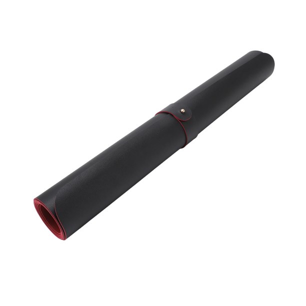 Alfombrilla De Maquillaje Grande De 2 Caras, De Cuero, Resistente Al Agua, Para Decoración De Uñas, Protector De Tocador, Parte Superior Para Salón De Casa, Negro Y Rojo Con