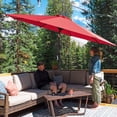 thumbnail image 2 of Lacoo 9 ft Patio Umbrella Outdoor Market Steel with Push Tilt and Crank Lift System 8 Ribs, Red, 2 of 8
