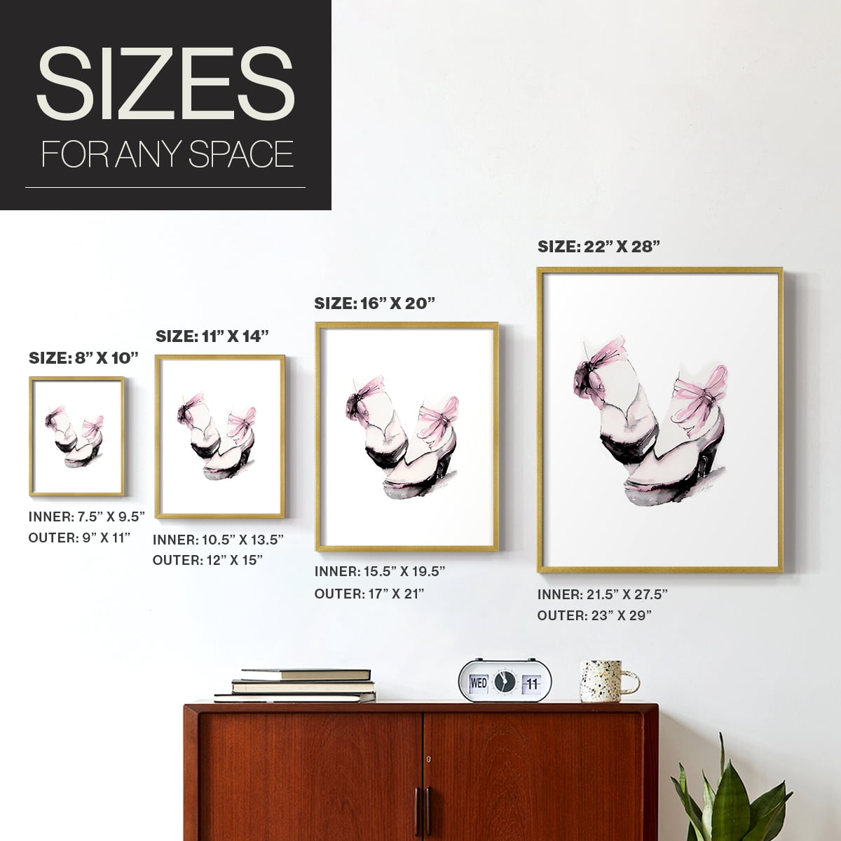 Ballet Platform in Paper Solid Wood 11 x 14 Framed Print