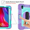 thumbnail image 2 of Dteck for iPad Mini 7 (A17 Pro) 2024/ Mini 6 8.3" Case with Pencil Holder Kickstand, Heavy Duty Shockproof Rugged Shoulder Strap Protective Cover,360° Rotate Hand Strap/Stand, Purple, 2 of 9