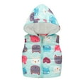 thumbnail image 2 of IROINNID Toddler Boys Girls Cute Print Hoodie Zipper Puffer Vest Windproof Waterproof Sleeveless Warm Keeping Coat, 2 of 3