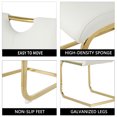 thumbnail image 7 of 63" Modern Black Rectangle Faux Marble Dining Table Room Sets for 6,Dining Table with 6 PU Leather Dining Chairs,Black Table and 6 White C-shaped Chairs with Golden Leg, 7 of 7