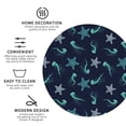 thumbnail image 3 of Honeii Ice Blue Starfish and Jellyfish Print Leather Coaster Set of 4, Ideal for Safeguarding Your Furniture from Drinks Spills and Effortless Cleanup-Round Shape, 3 of 6