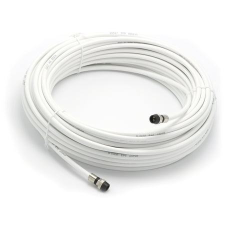 75' Feet White : Solid Copper Center Conductor, Made in the USA : RG6 Coaxial Cable (Coax) with Compression Connectors, F81 / RF, Digital Coax for Audio/Video, CableTV, Antenna, Internet, & Satellite