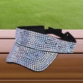 thumbnail image 6 of Bling Rhinestones Sun Visor Hat Sun Protection Hat for Women Men Beach White and Black, 6 of 9