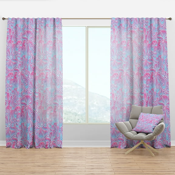 Designart 'Spheres Pink VII' Bohemian & Eclectic Curtain Panel