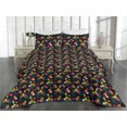 thumbnail image 2 of Ambesonne Exotic Life Quilted Bedspread Set 3 Pcs, Summer Jungle Greenery, King, Sea Blue Magenta Mustard, 2 of 4