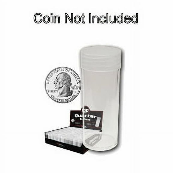 Round Quarter Coin Tubes Storage 24mm by BCW 100 pack