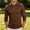 Coffee, variant on Men Embossed Herringbone Textured Shirt, Turndown Collar 3 Buttons Long Sleeve Top, Spring Summer Smart Casual Daily Tops S-XXL