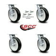 thumbnail image 2 of 8 Inch Rubber on Aluminum Caster Set with Ball Bearing and Swivel Lock SCC, 2 of 2