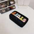 thumbnail image 2 of Estuche de Maquillaje Hugtrwg para Mujer con parches letras negro, 2 of 9