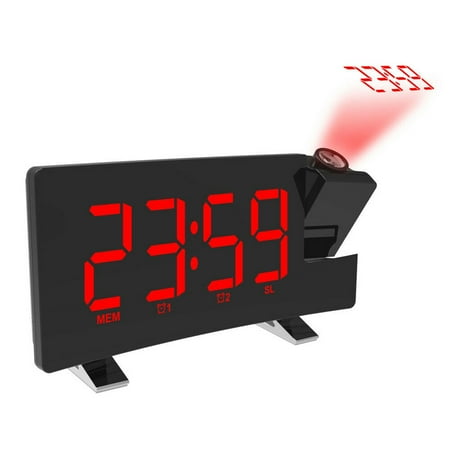 

Digital LCD Snooze Alarm Clock Radio LED Color Display Wall/Ceiling Projection Home Projector TANGNADE