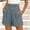 Gray, variant on Ladies Shorts,Button Elastic Waist with Pockets Button Mid-Length Shorts,Cotton,White,Size XXL