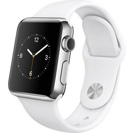 Certified Refurbished Apple Watch 38mm Stainless Steel Case with White Sport (Best Outlook App For Iphone)