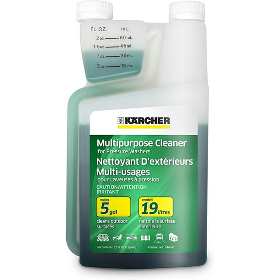 Karcher Pressure Washer Detergent, Multi Purpose, Universal, for Outdoor Surfaces - 1 Quart