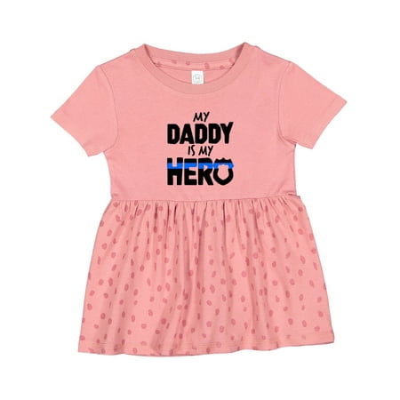 

Inktastic My Daddy is My Hero Police Officer Family Girls Baby Dress