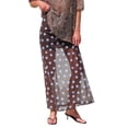 thumbnail image 3 of Women's Mesh Polka Dots Skirts Elastic Waist Semi See Through Skirt for Streetwear Coffee Blue Dot M, 3 of 9