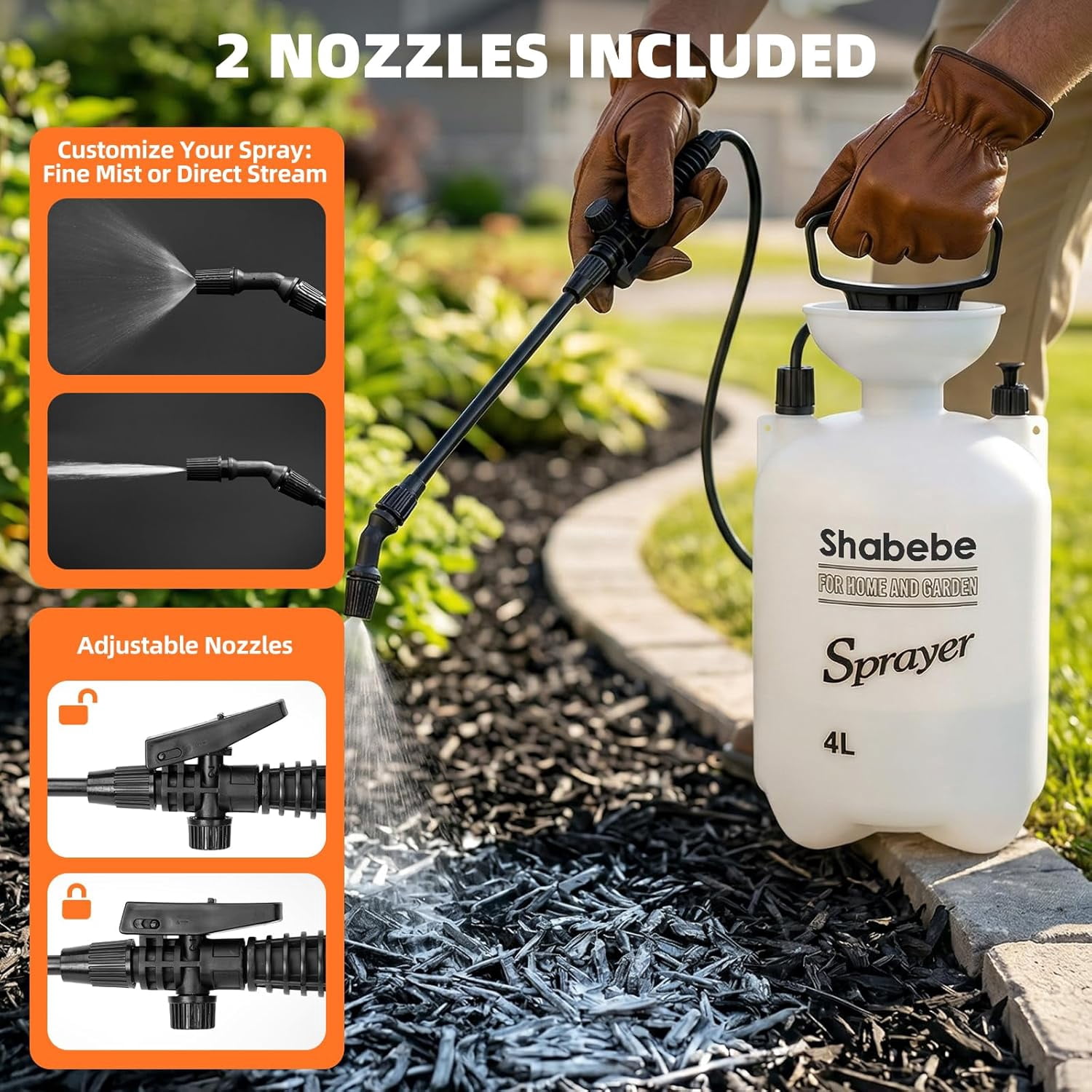 Rock Glue, 1 Gallon Mulch Bond for Landscaping with Sprayer, Ultra-Stick Mulch & Gravel Binder, Non-Toxic Pea Gravel Stabilizer, Landscape Adhesive for Paths, Patios & Borders