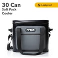 thumbnail image 3 of RTIC Soft Cooler 30 latas, bolsa aislada, caja de hielo portátil para almuerzo, playa, bebidas, viajes, camping, picnic, coche, viajes, refrigerador flotante a prueba de fugas con cremallera, azul/gri, 3 of 5