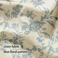 thumbnail image 7 of No Hook Shower Curtain with Snap in Liner Blue Floral Cotton Linen Cottagecore Shower Curtain for Bathroom 72" W x 75" L, 7 of 7